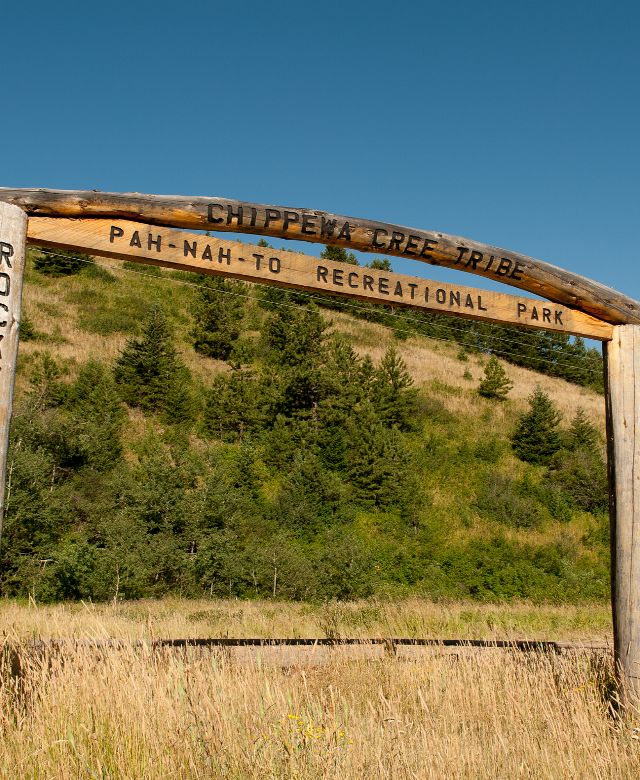 Timber gateway to Bear Paw Mountains on the Rocky Boys Reservation.